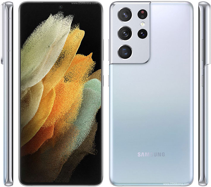Samsung Galaxy S21 Ultra المستخدم باللون الفضي